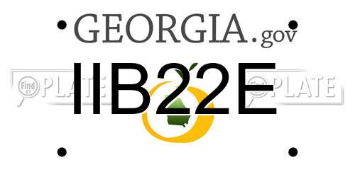 IIB22E Georgia License Plate