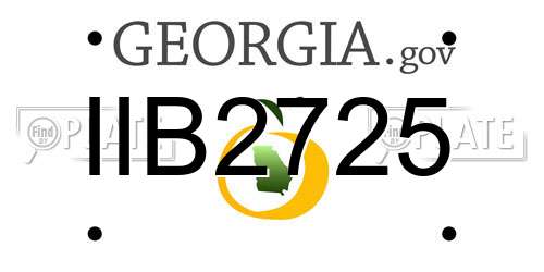 IIB2725 Georgia License Plate
