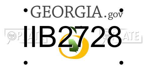 IIB2728 Georgia License Plate