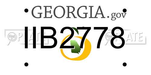 IIB2778 Georgia License Plate