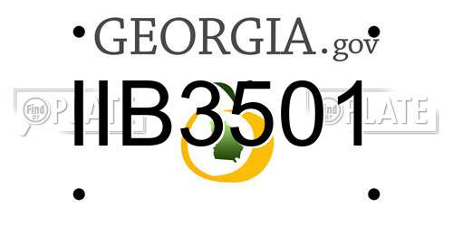 IIB3501 Georgia License Plate