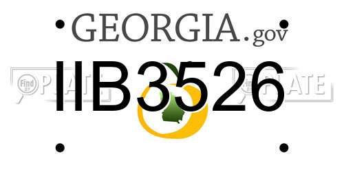 IIB3526 Georgia License Plate