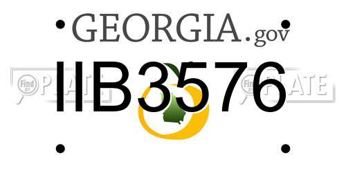 IIB3576 Georgia License Plate