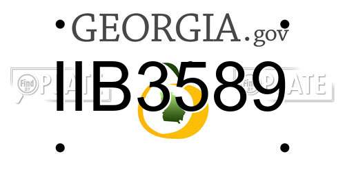 IIB3589 Georgia License Plate
