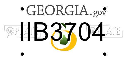 IIB3704 Georgia License Plate