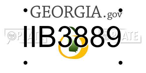 IIB3889 Georgia License Plate