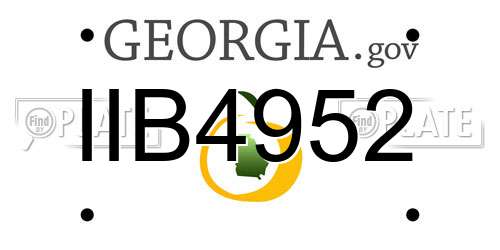 IIB4952 Georgia License Plate