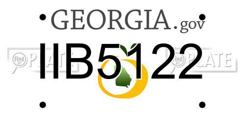 IIB5122 Georgia License Plate