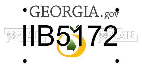 IIB5172 Georgia License Plate