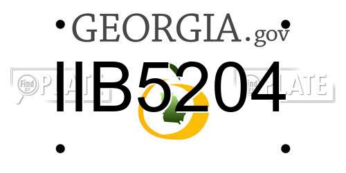 IIB5204 Georgia License Plate