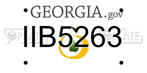 IIB5263 Georgia License Plate