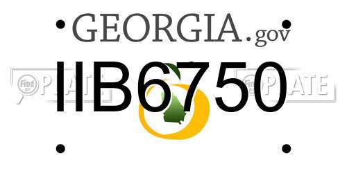 IIB6750 Georgia License Plate