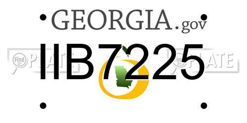 IIB7225 Georgia License Plate
