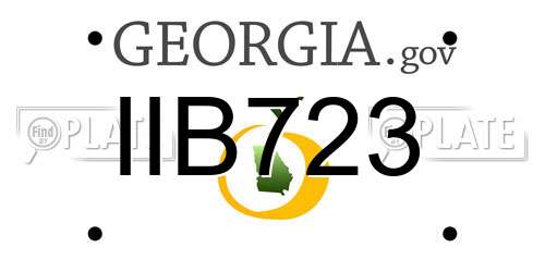 IIB723 Georgia License Plate