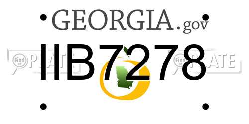 IIB7278 Georgia License Plate