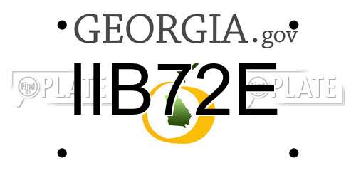 IIB72E Georgia License Plate