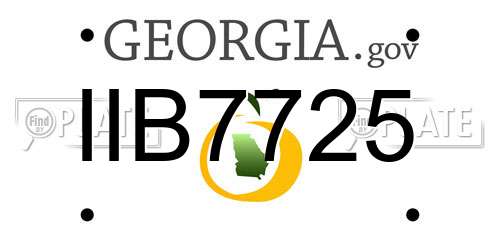 IIB7725 Georgia License Plate