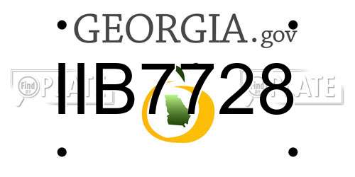 IIB7728 Georgia License Plate