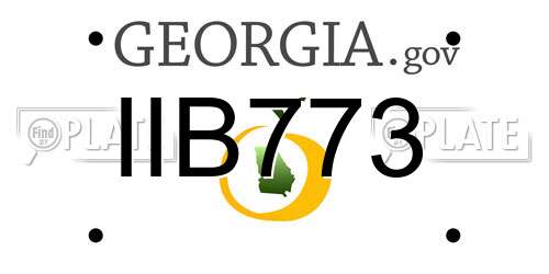 IIB773 Georgia License Plate