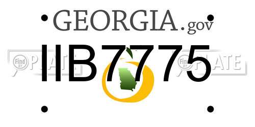 IIB7775 Georgia License Plate