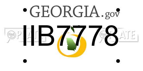 IIB7778 Georgia License Plate