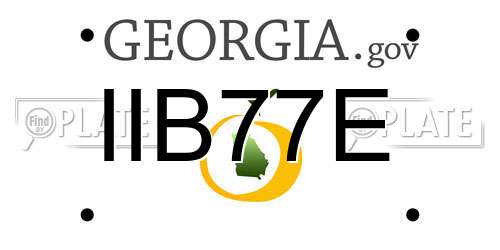 IIB77E Georgia License Plate