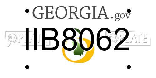 IIB8062 Georgia License Plate