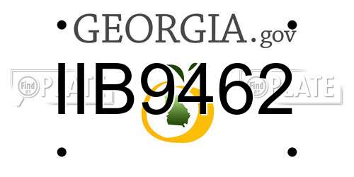 IIB9462 Georgia License Plate