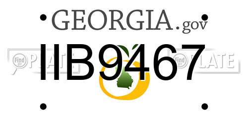 IIB9467 Georgia License Plate