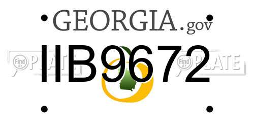 IIB9672 Georgia License Plate