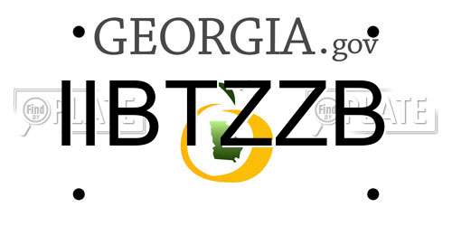 IIBTZZB Georgia License Plate