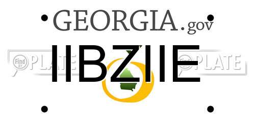 IIBZIIE Georgia License Plate
