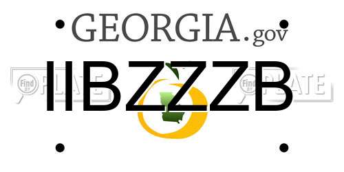 IIBZZZB Georgia License Plate
