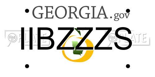IIBZZZS Georgia License Plate