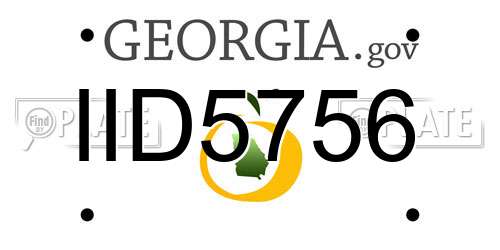 IID5756 Georgia License Plate