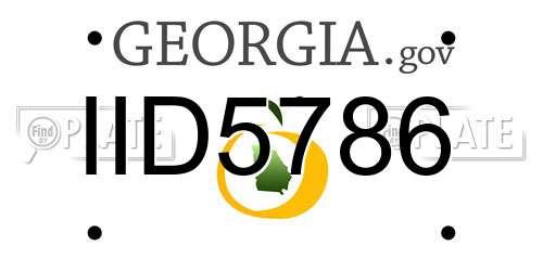 IID5786 Georgia License Plate