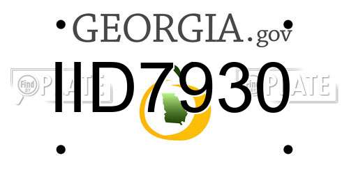 IID7930 Georgia License Plate