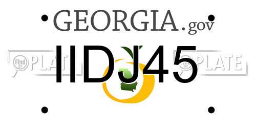 IIDJ45 Georgia License Plate