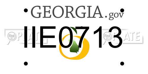 IIE0713 Georgia License Plate