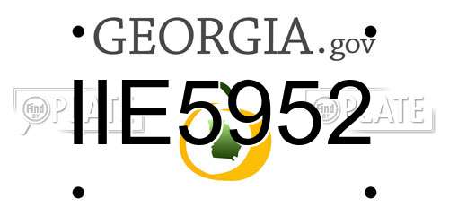 IIE5952 Georgia License Plate