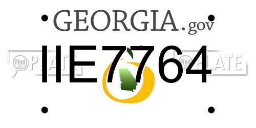 IIE7764 Georgia License Plate