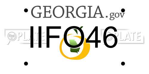 IIFO46 Georgia License Plate