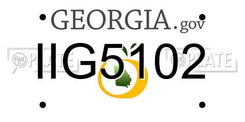 IIG5102 Georgia License Plate