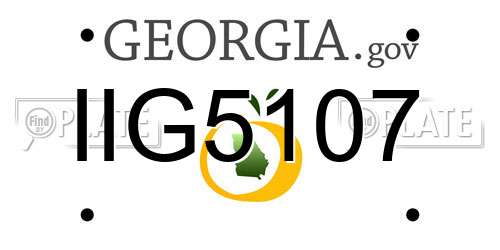 IIG5107 Georgia License Plate