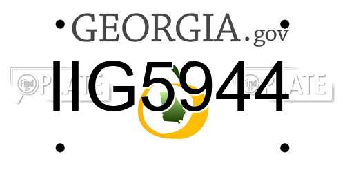 IIG5944 Georgia License Plate