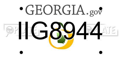IIG8944 Georgia License Plate