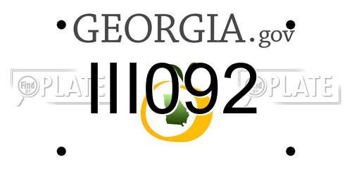 III092 Georgia License Plate
