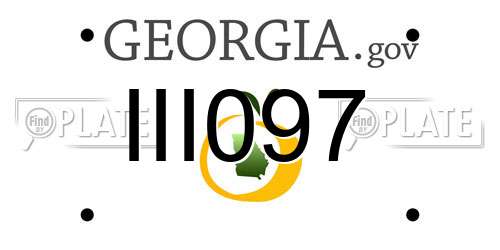 III097 Georgia License Plate