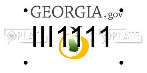 III1111 Georgia License Plate