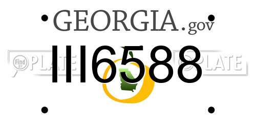 III6588 Georgia License Plate